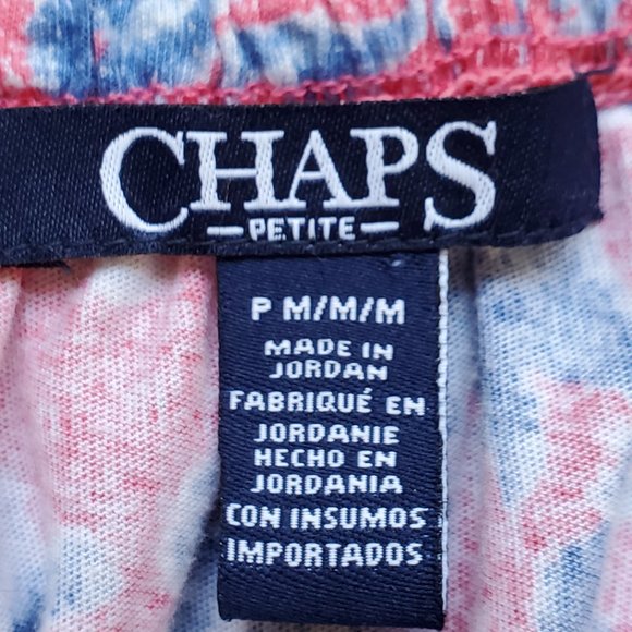 Chaps Pink Blue Cotton Casual Summer Knit Top Size MP - Picture 9 of 11
